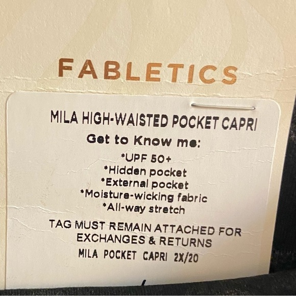 Fabletics power hold Mika high waisted pocket Capri leggings camo green 2X NWT - Picture 8 of 12